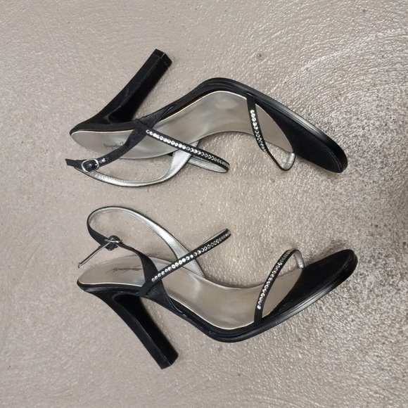 Jacqueline Ferrar Black and Bling Strappy Heels - Picture 2 of 11